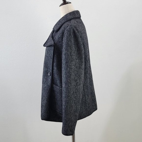LUCKY BRAND Collection Drape Front coat black Sz M - Picture 5 of 9